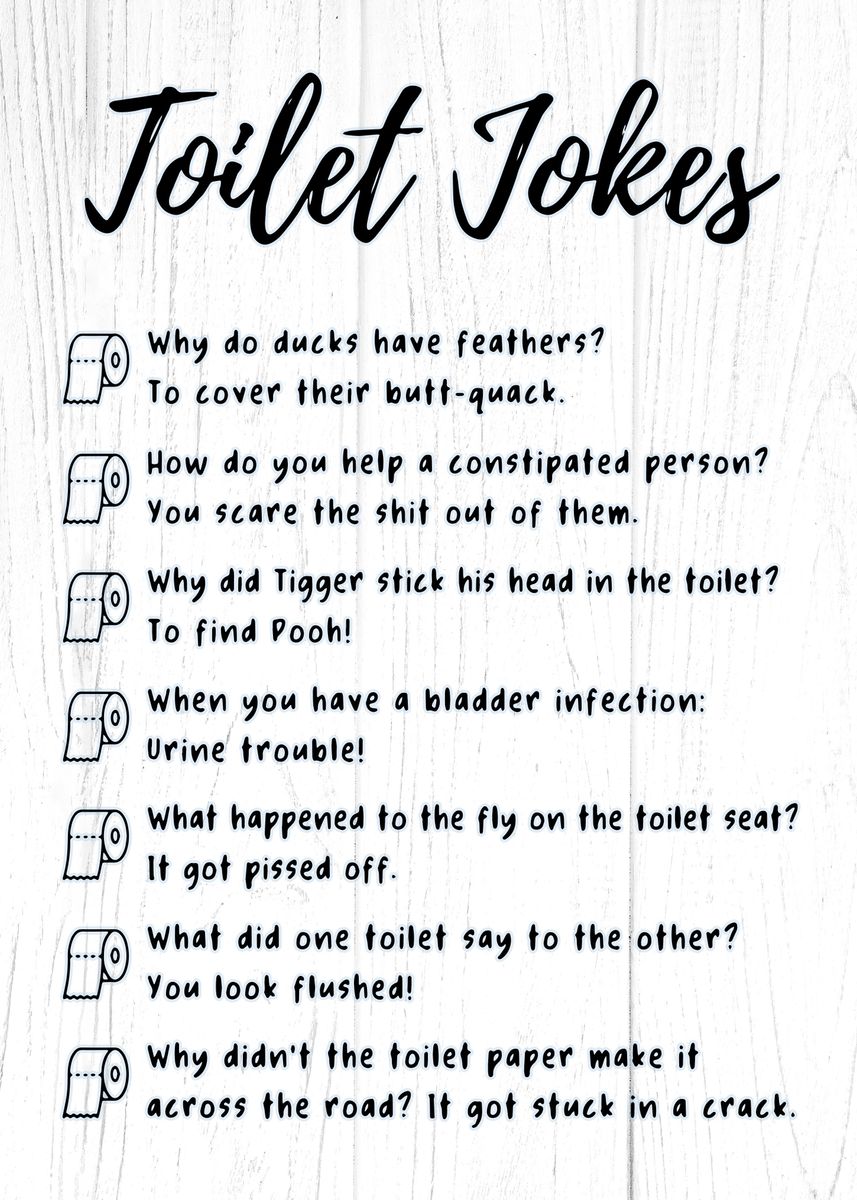 'Funny Toilet Jokes' Poster, picture, metal print, paint by Metal