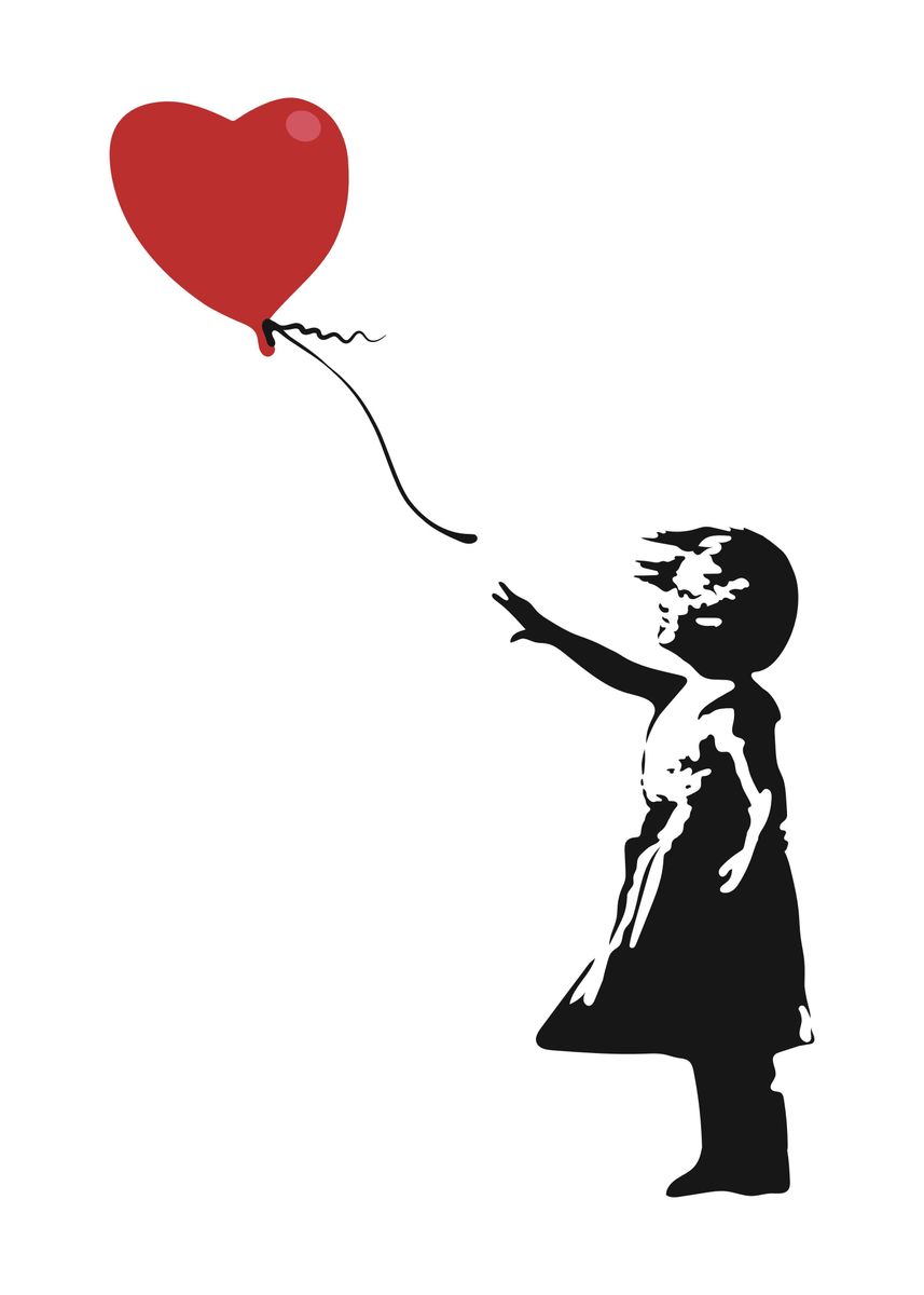 'Girl with balloon 2002' Poster, picture, metal print, paint by ...