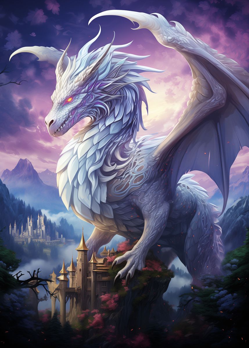 'Fantasy Dragon' Poster, picture, metal print, paint by Nabila Willard ...