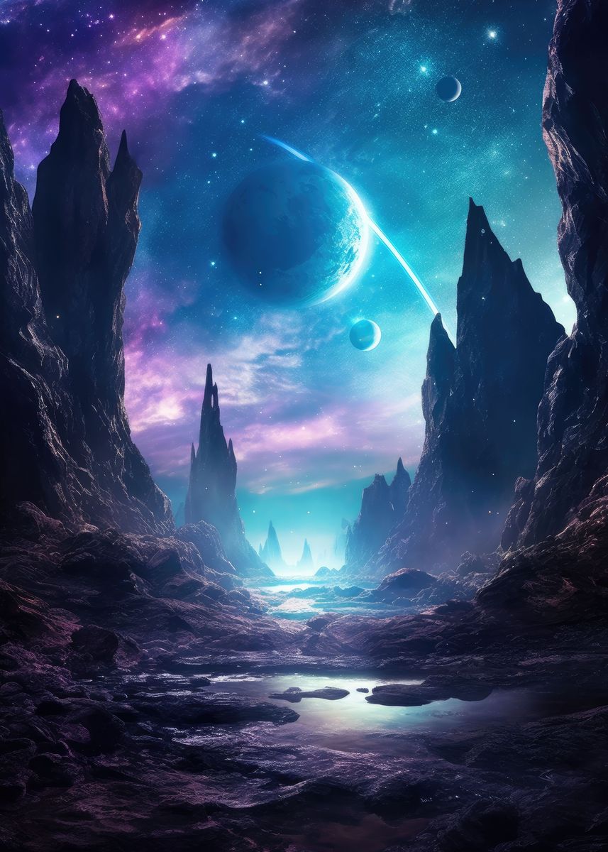 'Rock Planet' Poster, picture, metal print, paint by Jan | Displate