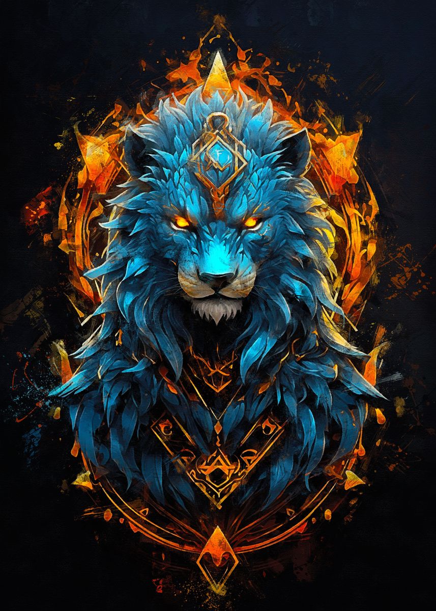 'The Runestone Lion' Poster, picture, metal print, paint by FlyingBlade ...