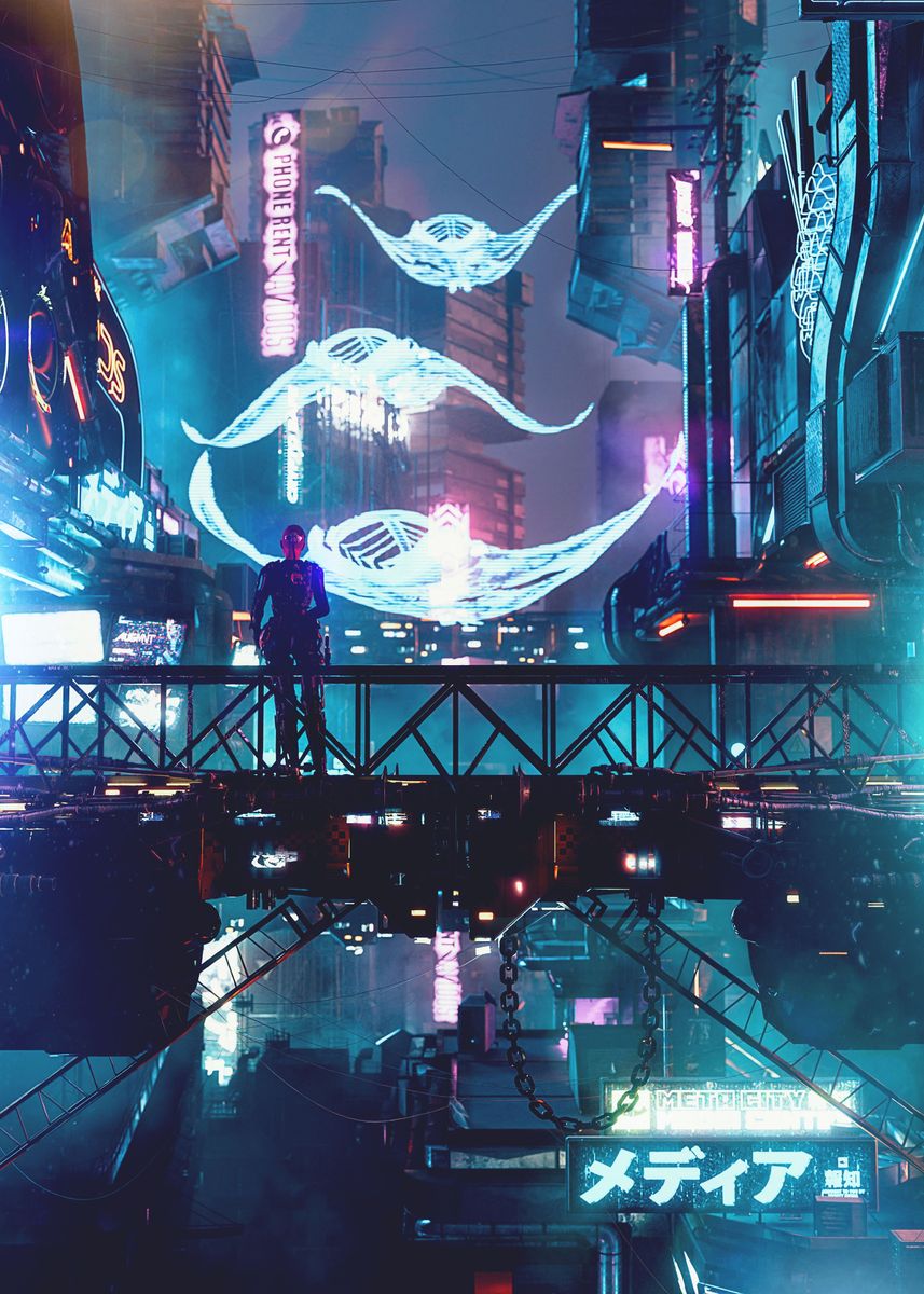 'CyberCity' Poster, picture, metal print, paint by JoshKasperCreative ...