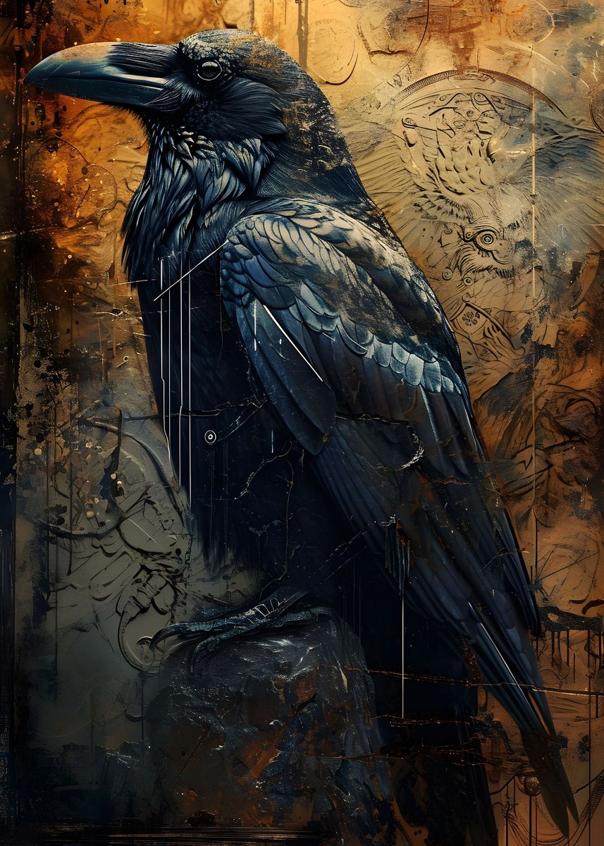 'The Raven Surreal Art' Poster, picture, metal print, paint by Amazing ...