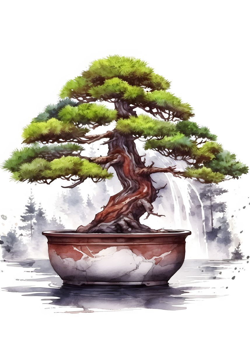 'Tree Asian Landscape' Poster, picture, metal print, paint by zuhaib ...