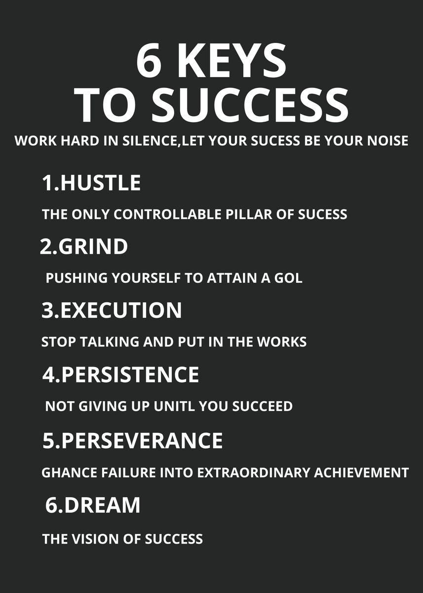 '6 Keys To Success ' Poster, picture, metal print, paint by EDSON RAMOS ...