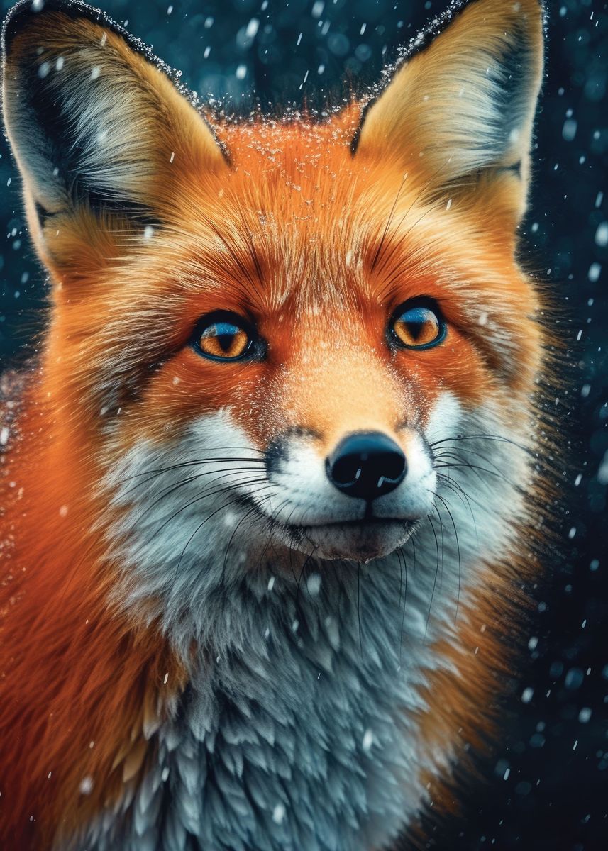 'Fox Face' Poster, picture, metal print, paint by DecoyDesign | Displate