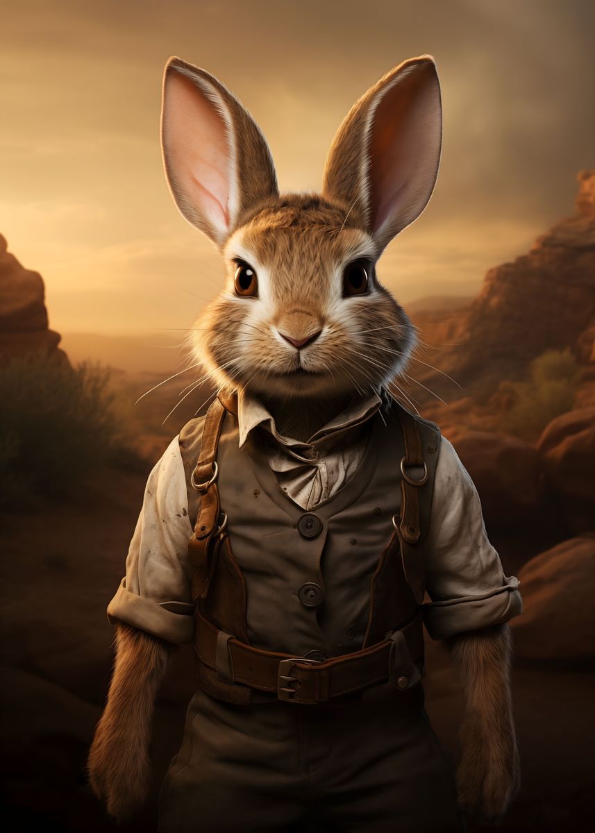 'Western rabbit' Poster, picture, metal print, paint by Brice ...