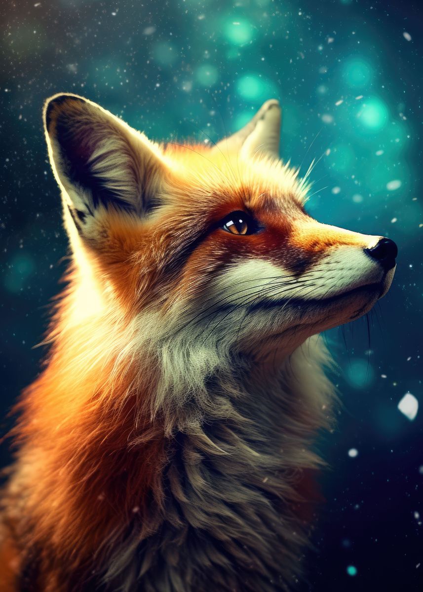 'Fox Galaxy' Poster, picture, metal print, paint by DecoyDesign | Displate