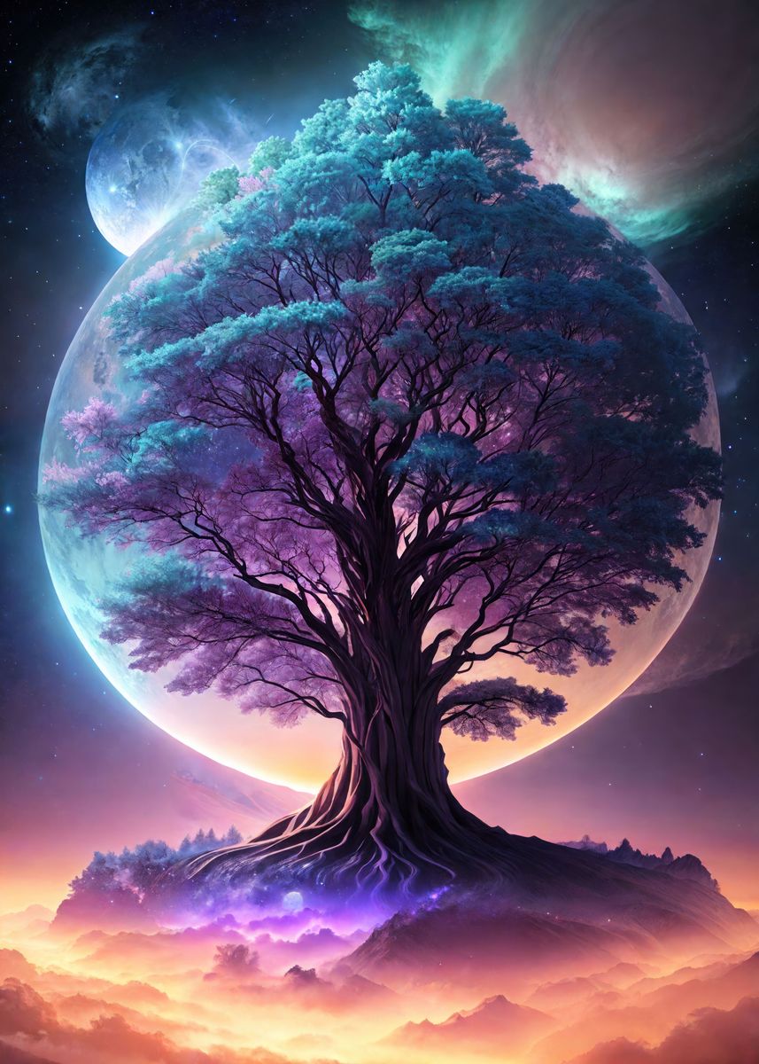 ‘cosmic tree of life’ Poster, picture, metal print, paint by EB Art