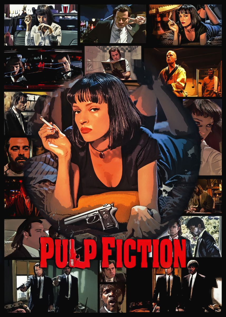 'Pulp fiction' Poster, picture, metal print, paint by Graphics GC ...