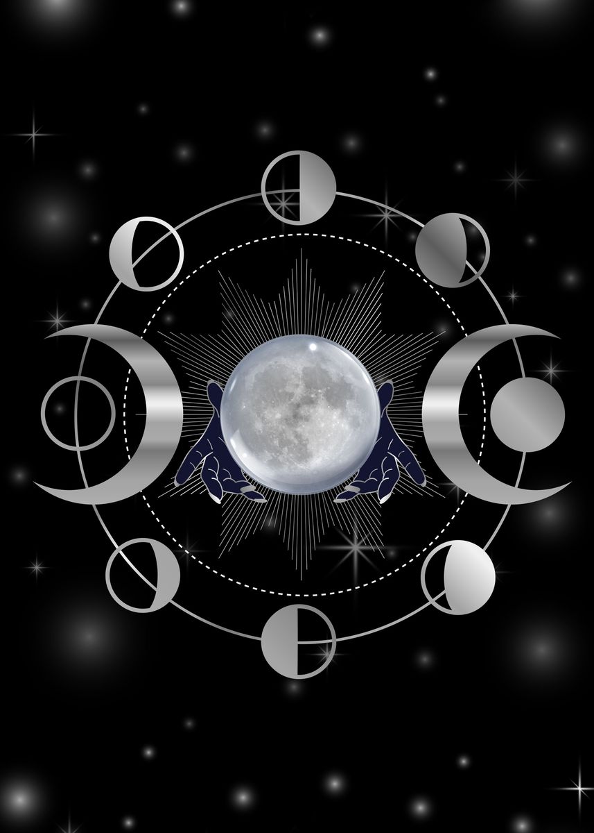 'Full moon triple goddess' Poster, picture, metal print, paint by ...