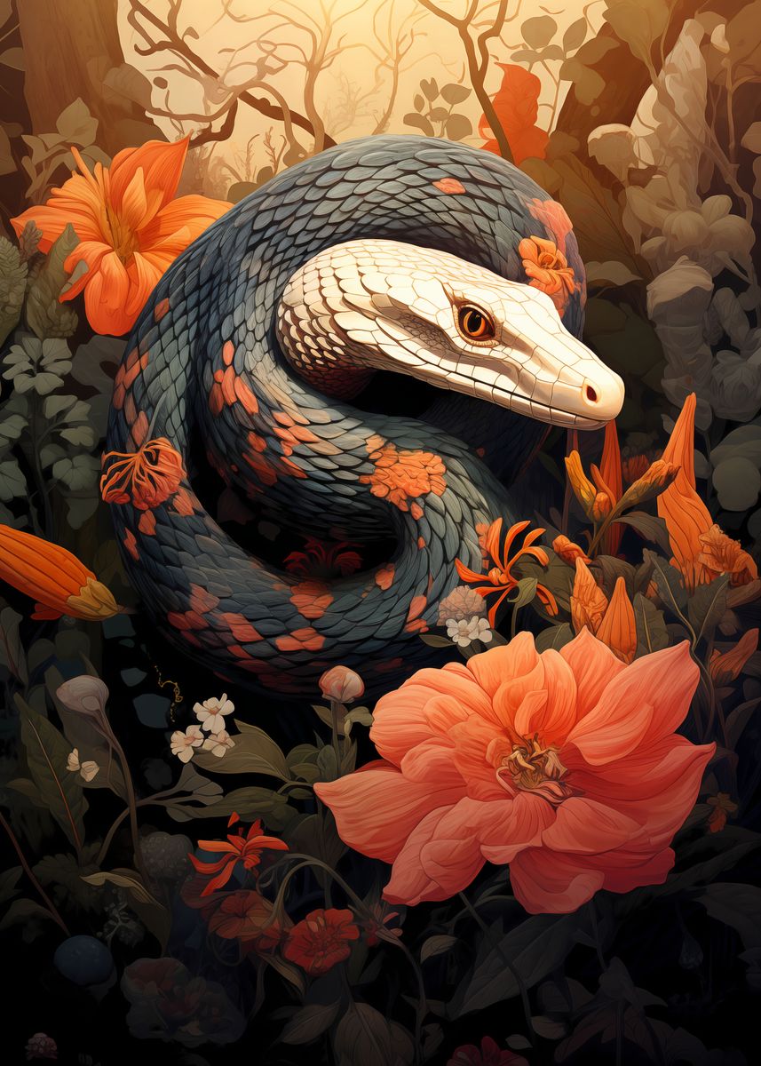 'Dawn Serpent' Poster, picture, metal print, paint by Nathan De ...