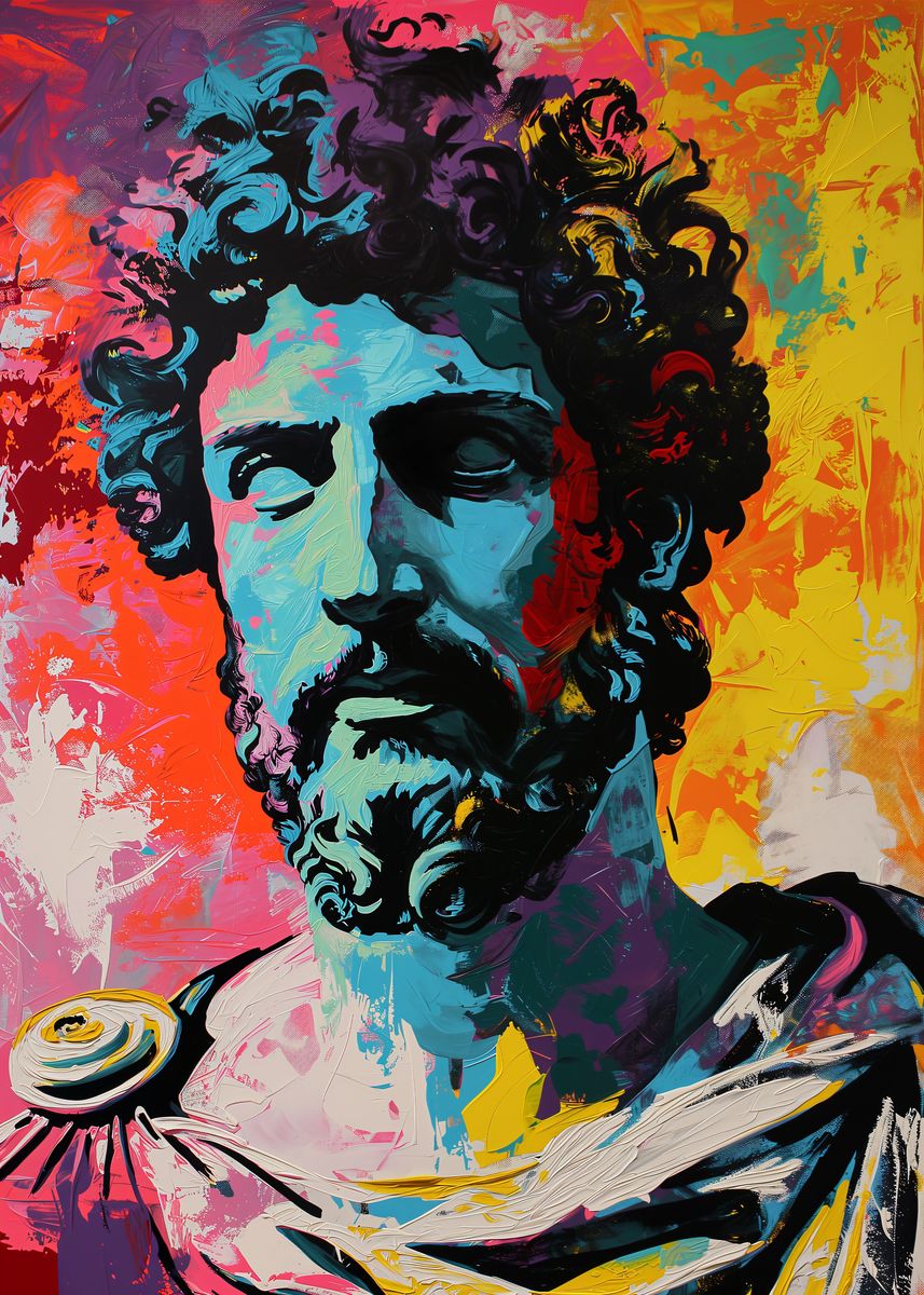 Marcus Aurelius Pop Art Poster Picture Metal Print Paint By Vars marcus-aurelius-pop-art-poster-picture-metal-print-paint-by-vars