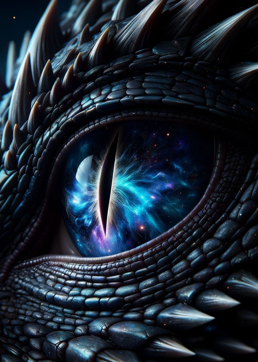 'Dragon Eye' Poster, picture, metal print, paint by MDZ | Displate