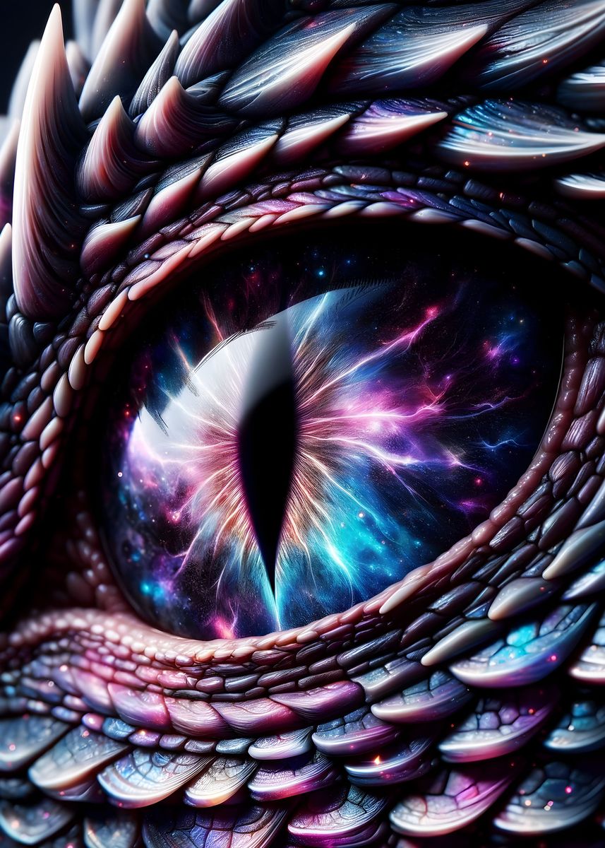 'Dragon Eye' Poster, picture, metal print, paint by MDZ | Displate