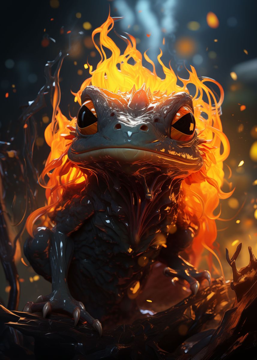 'Fire Frog 1' Poster, picture, metal print, paint by DM Photography ...