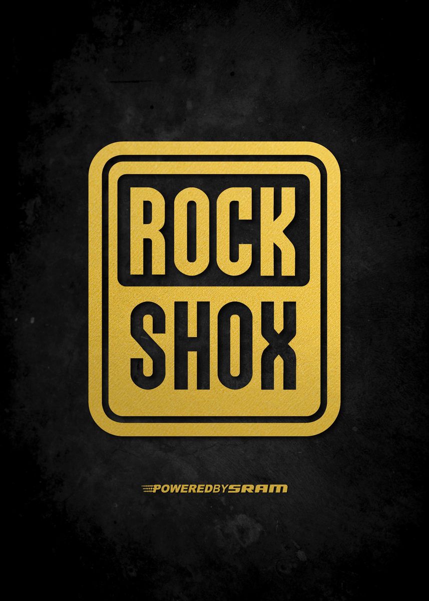 'gold rockshox mtb logo' Poster, picture, metal print, paint by yunur ...