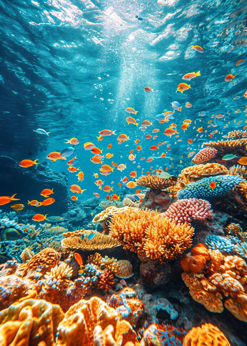 'Beneath The Waves' Poster, picture, metal print, paint by ArtNinja