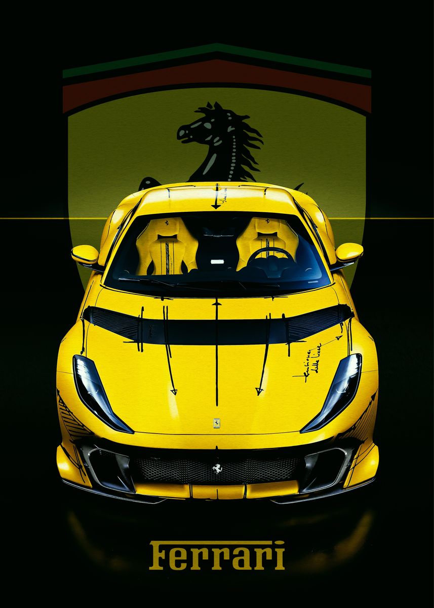  ferrari 812 competizione poster picture metal print paint by lee