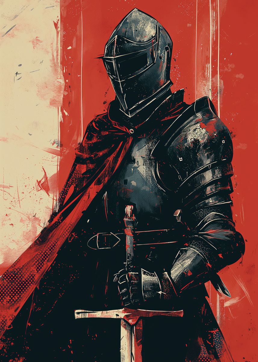 'Epic Medieval Knight 2' Poster, picture, metal print, paint by ...