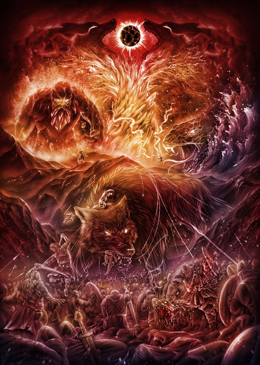 'The Prophecy of Ragnarok' Poster, picture, metal print, paint by ...