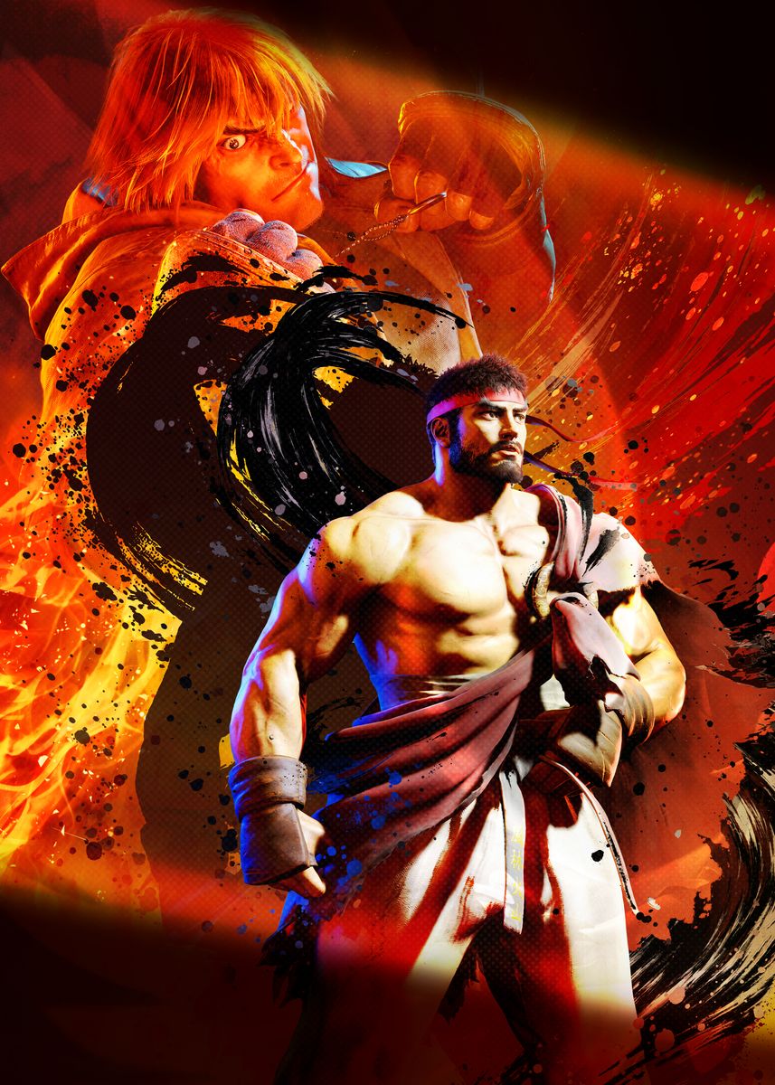 'Ryu vs. Ken' Poster, picture, metal print, paint by Street Fighter ...