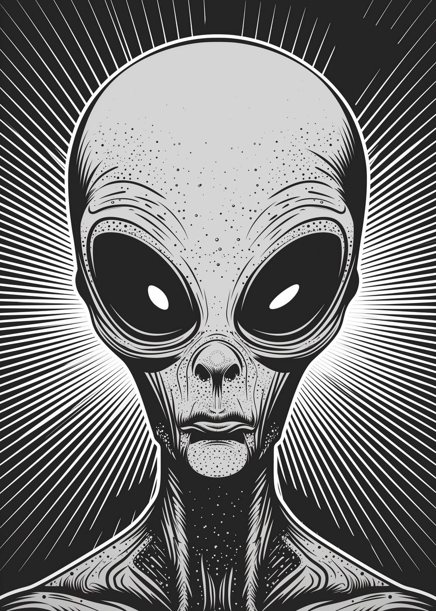 'Vintage Alien Poster' Poster, picture, metal print, paint by Wall ...