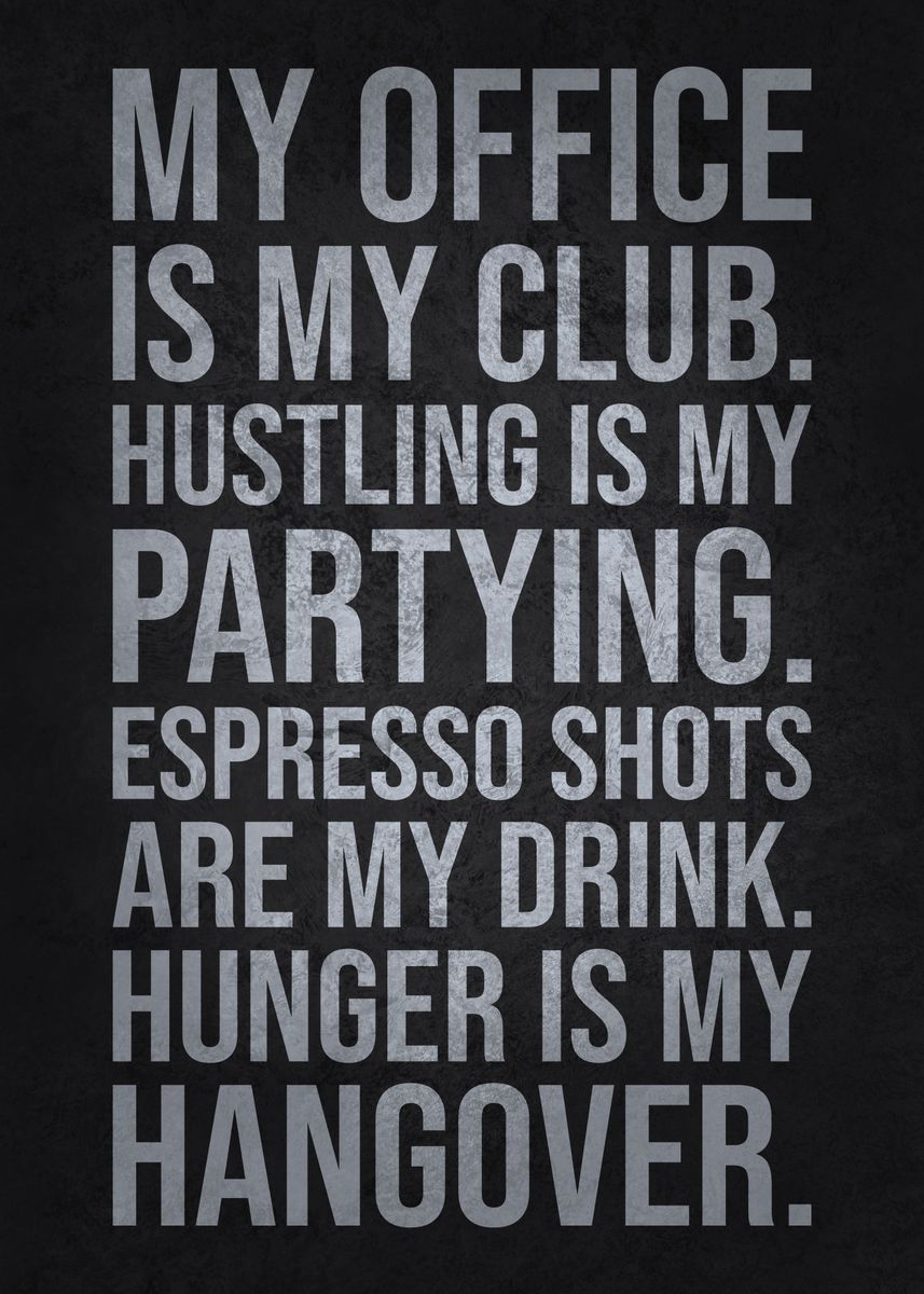 'Hustling vs Partying' Poster, picture, metal print, paint by GOHAN