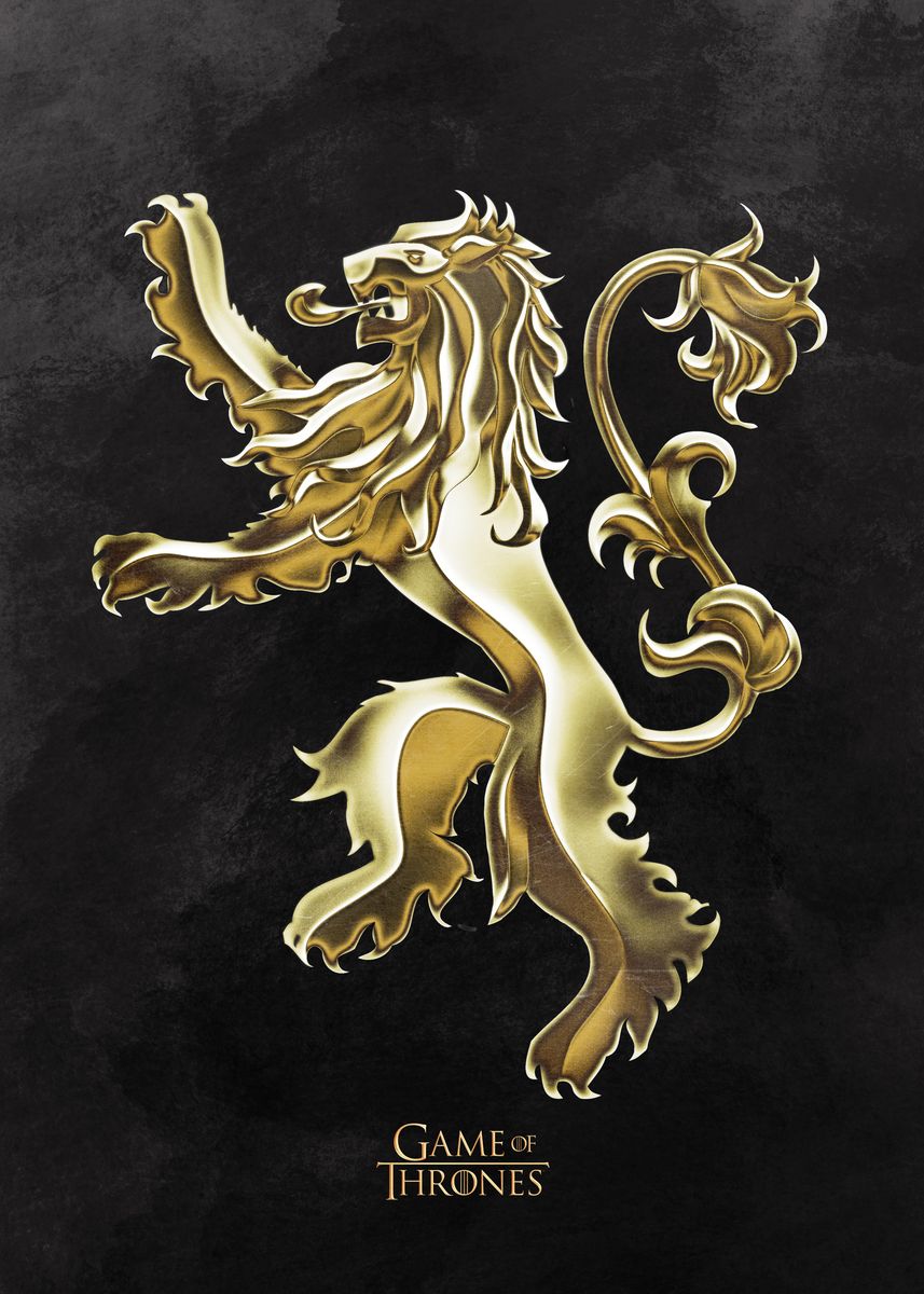 'Lannister Metallic Sigil' Poster, picture, metal print, paint by Game ...