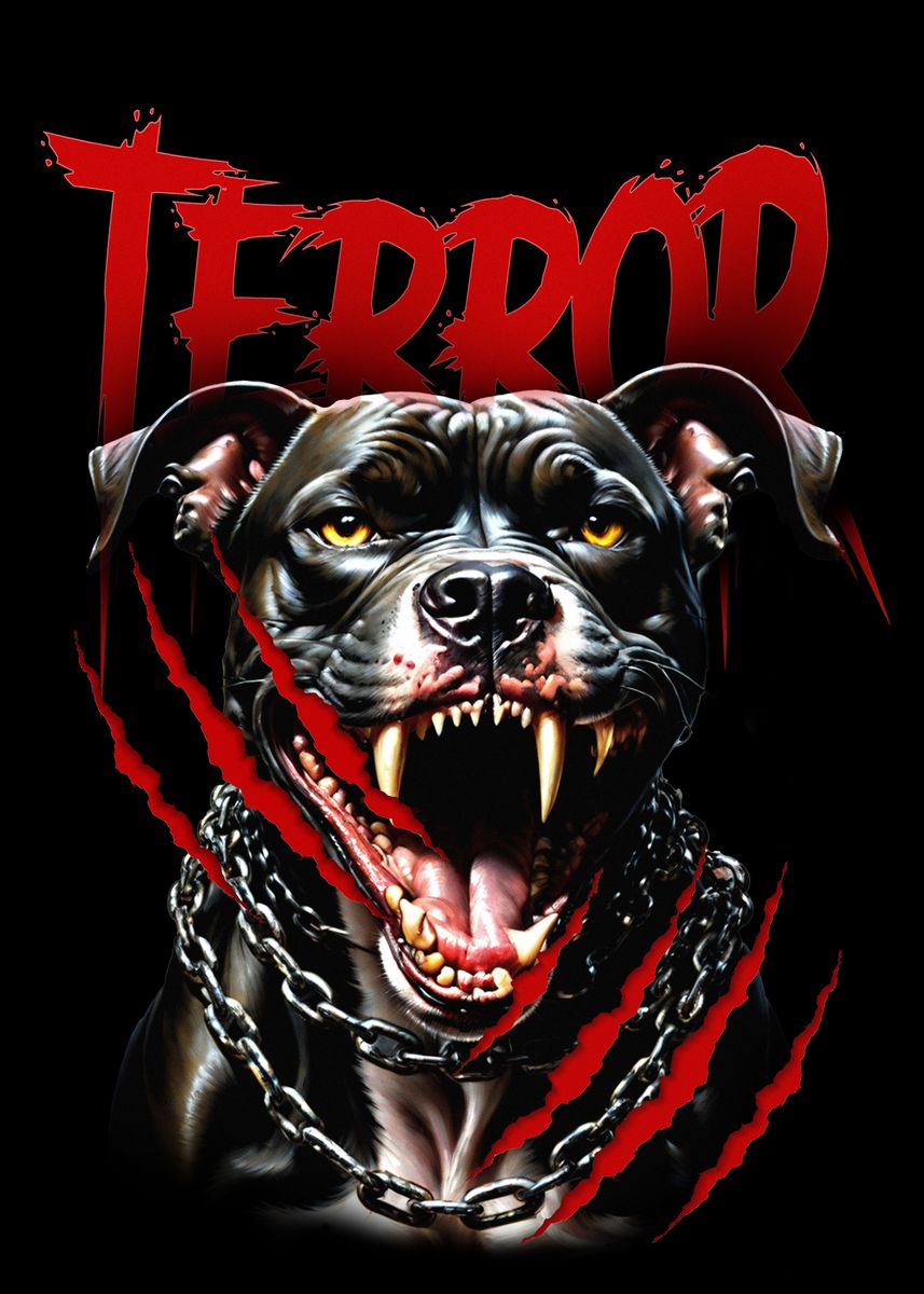 'Pit Bull Terror' Poster, picture, metal print, paint by Gilang Fauzi ...