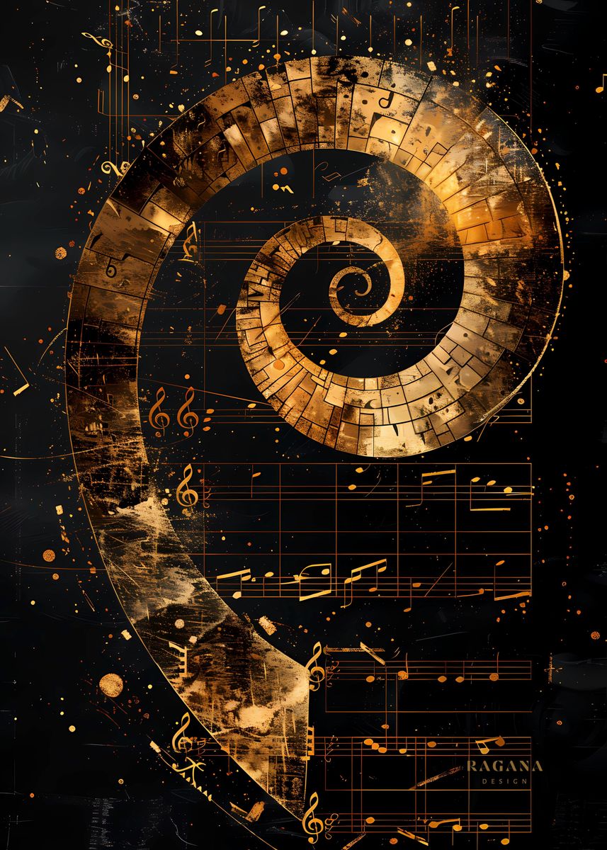 'Fibonacci Music Harmony ' Poster, picture, metal print, paint by ...