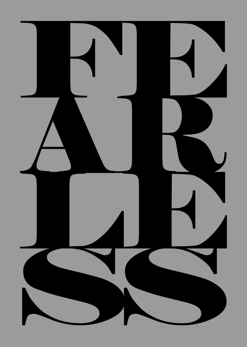 'Fearless word art' Poster, picture, metal print, paint by Mad Crabs ...