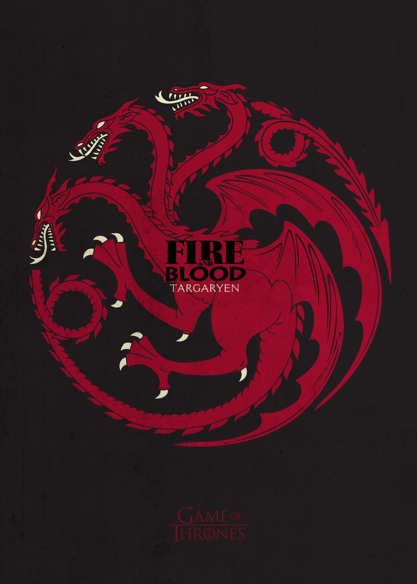 'House Targaryen Slogan' Poster, picture, metal print, paint by Game of