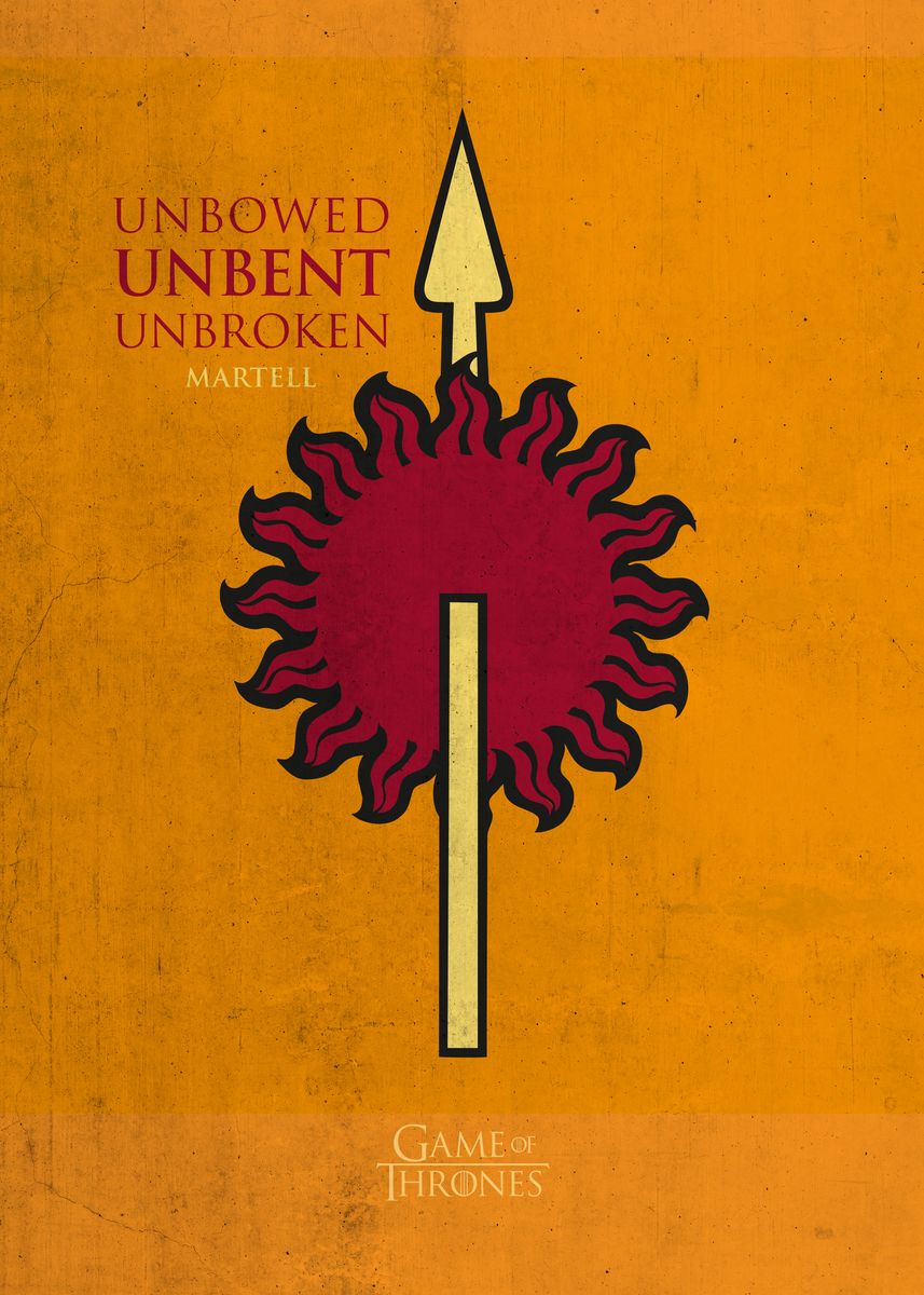 'House Martell Slogan' Poster, picture, metal print, paint by Game of