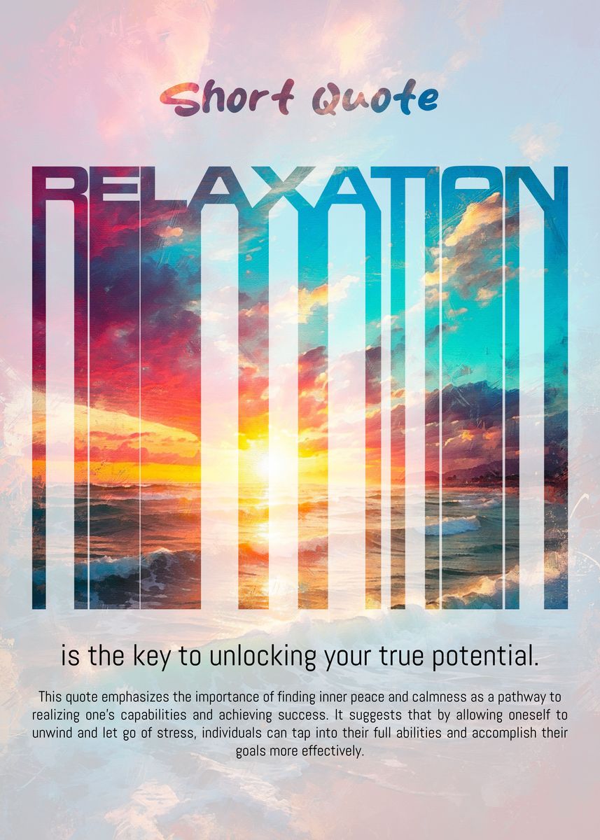 Relaxation Posts 'The Power of Relaxation' Poster, picture, metal print, paint by ...
