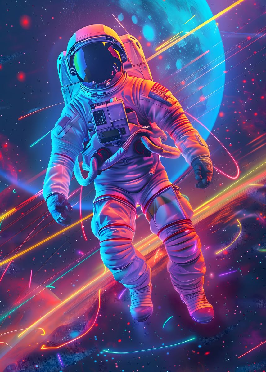 'Cosmonaut' Poster, picture, metal print, paint by Elipscease | Displate