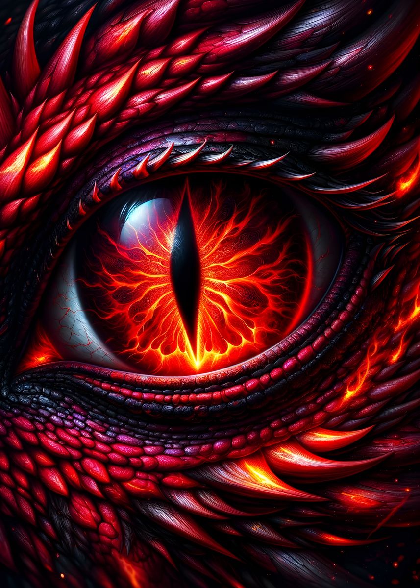 Red Dragon Eye Poster Picture Metal Print Paint By Mitsugoshi red-dragon-eye-poster-picture-metal-print-paint-by-mitsugoshi