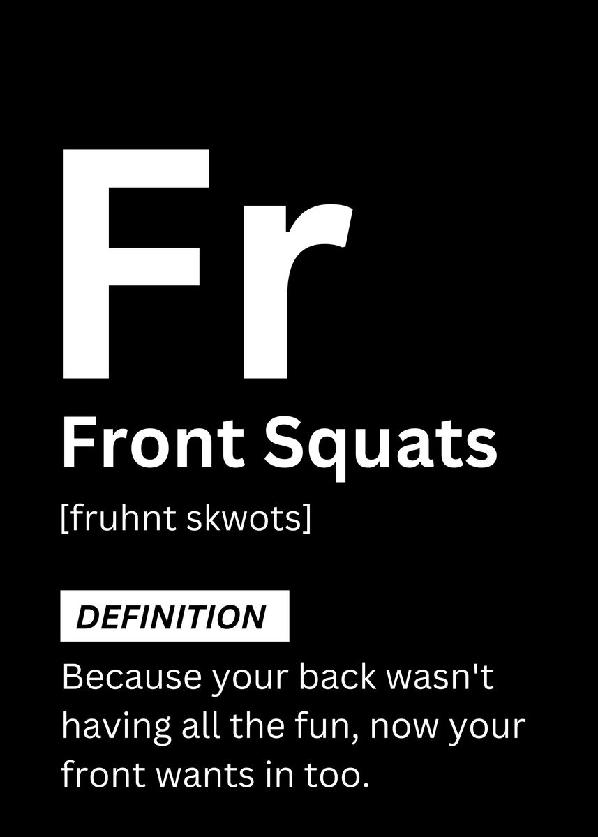 Front Squats Funny Fitness Poster Picture Metal Print Paint By front squats funny fitness poster picture metal print paint by