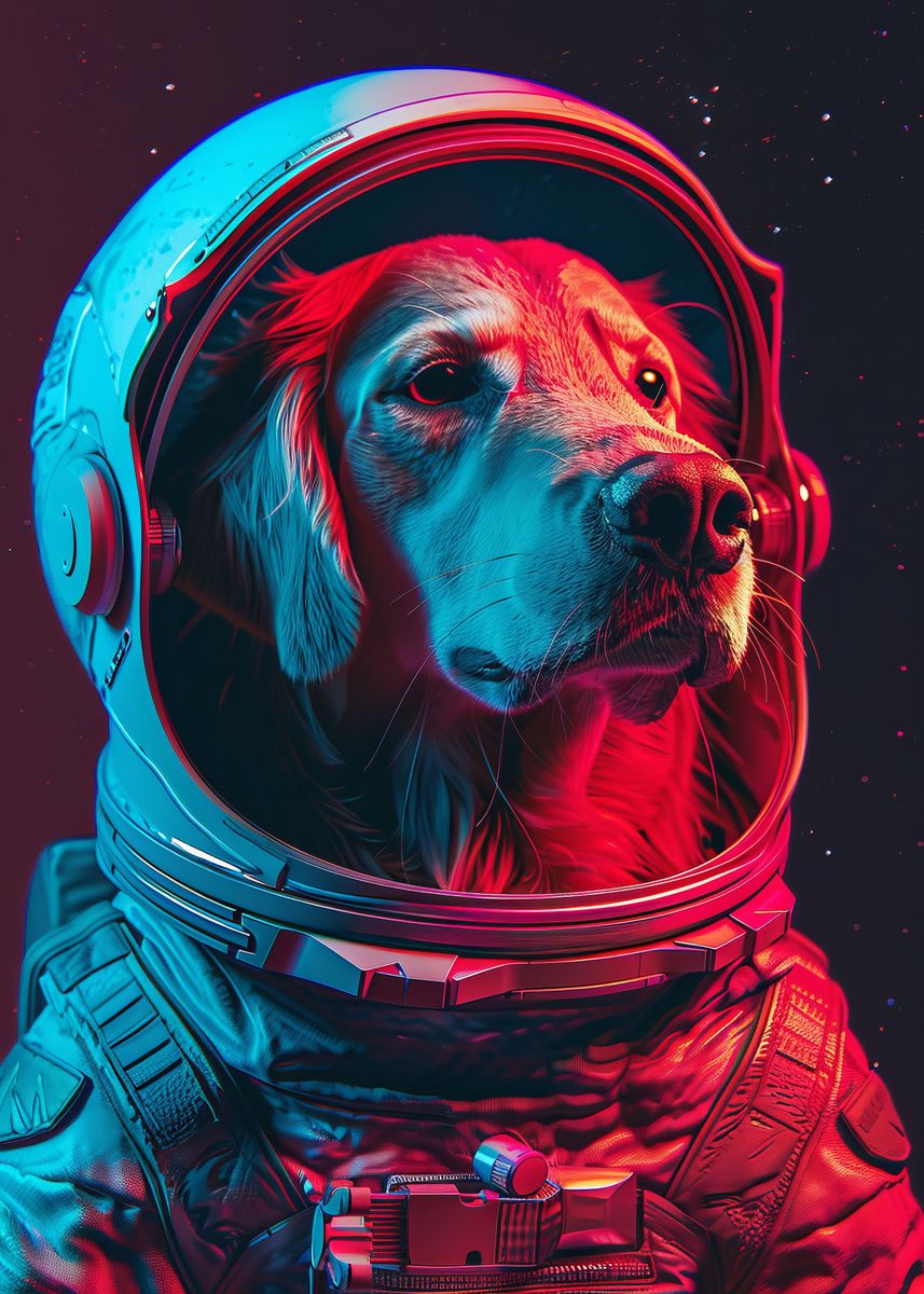 'Dog Astronaut' Poster, picture, metal print, paint by Henning Seiffert ...