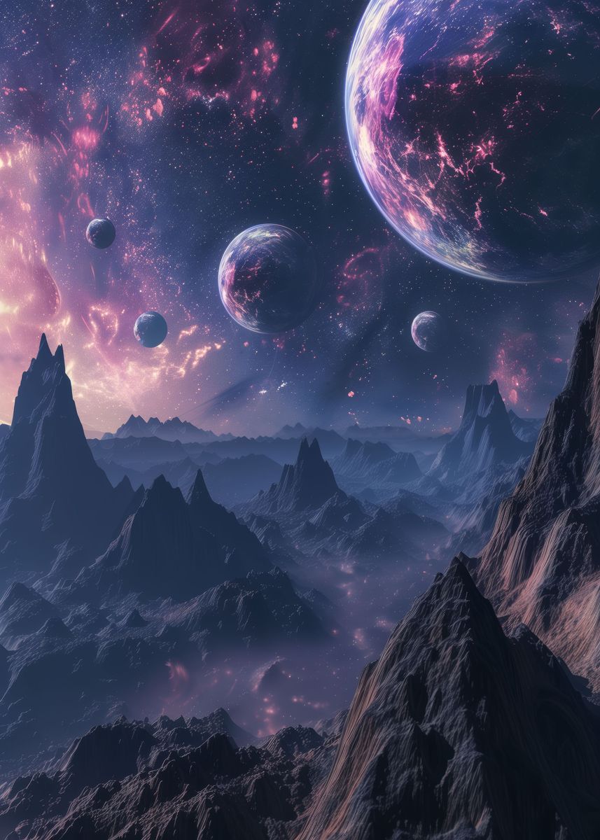 'Alien Landscape' Poster, picture, metal print, paint by Frank Hirschle ...