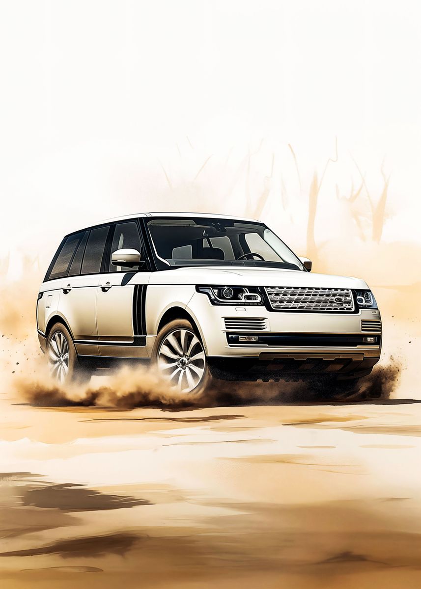 Car Post Rang Rover Design 'Range Rover car' Poster, picture, metal print, paint by Roman Stasiuk ...