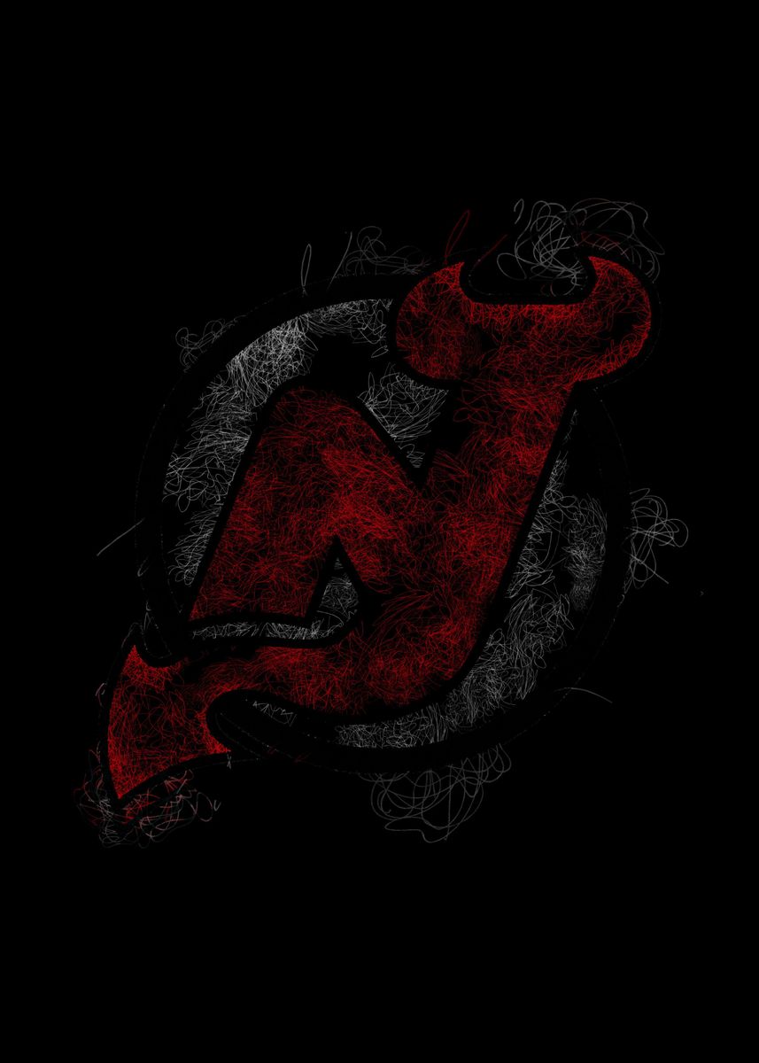 'New Jersey Devils Scrib' Poster, picture, metal print, paint by minh ...