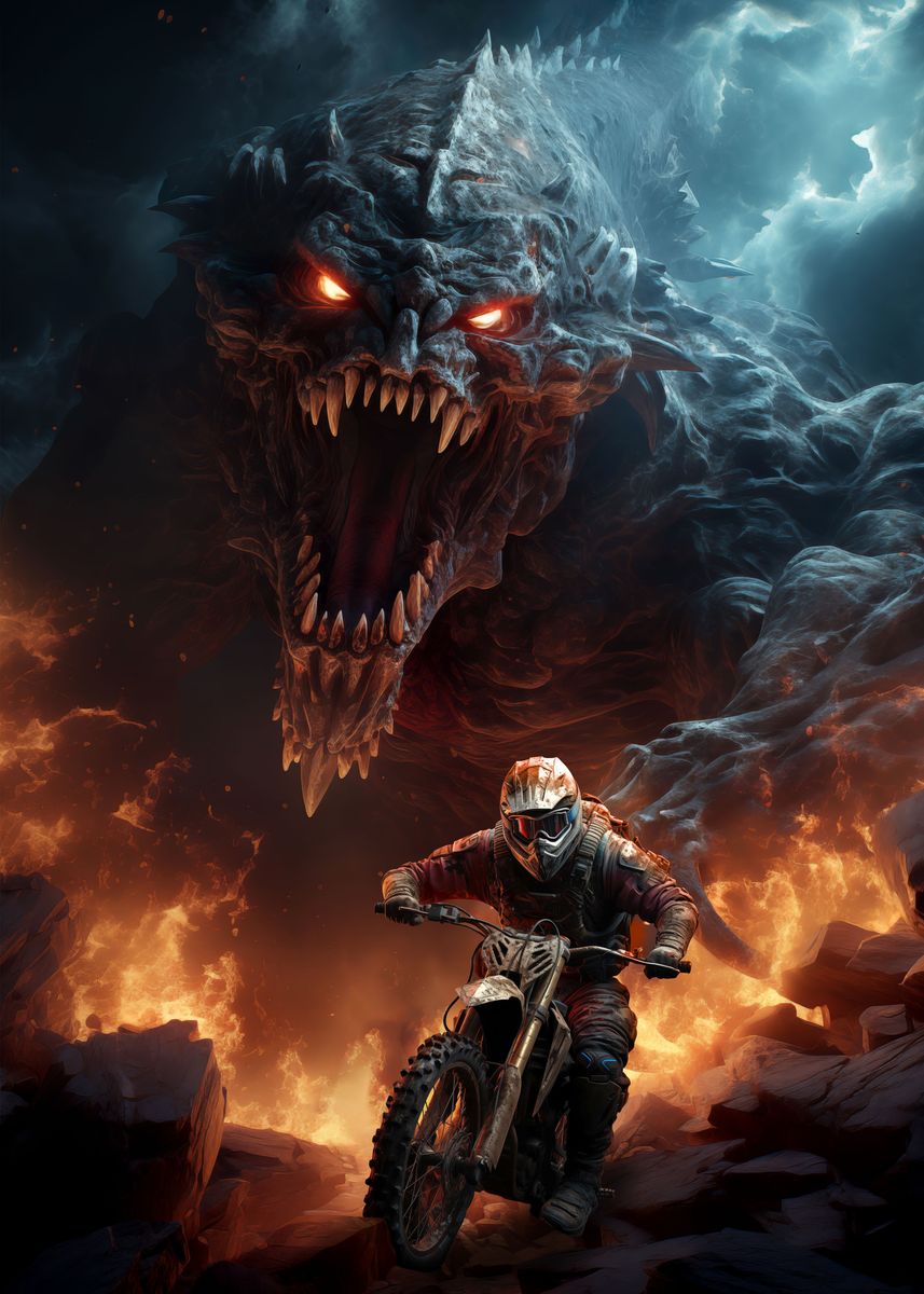 'Rider in Danger' Poster, picture, metal print, paint by hans skon ...