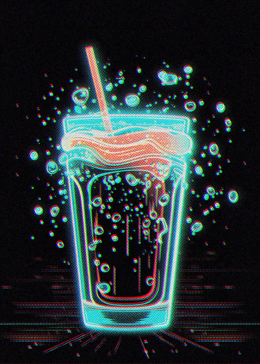 Fanth 'Drink Neon' Poster, picture, metal print, paint by Fanth | Displate