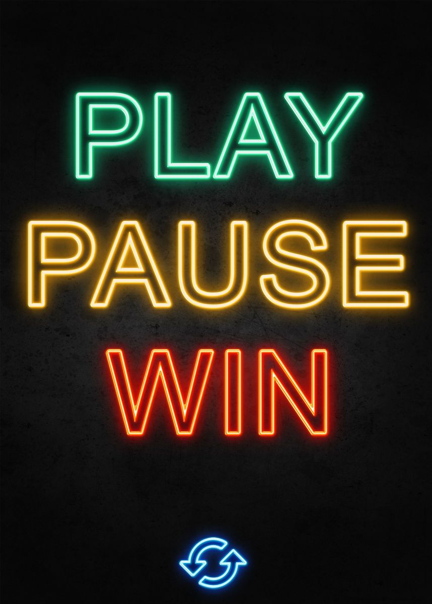 'Play Pause Win' Poster, picture, metal print, paint by Axel Sardinha ...