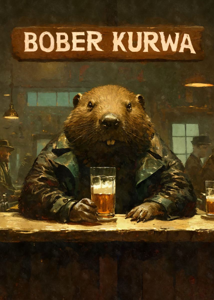 'Bober Kurwa Pub Beer' Poster, picture, metal print, paint by Masaki ...