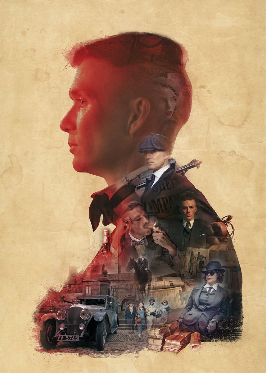 'Thomas Profile' Poster, picture, metal print, paint by Peaky Blinders ...