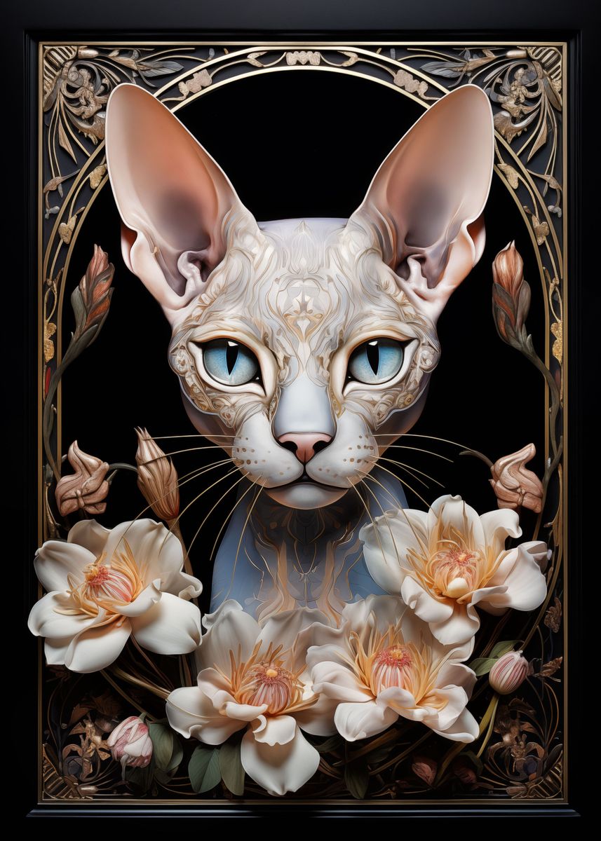 'Sphynx Cat ' Poster, Picture, Metal Print, Paint By PetsArt Design ...