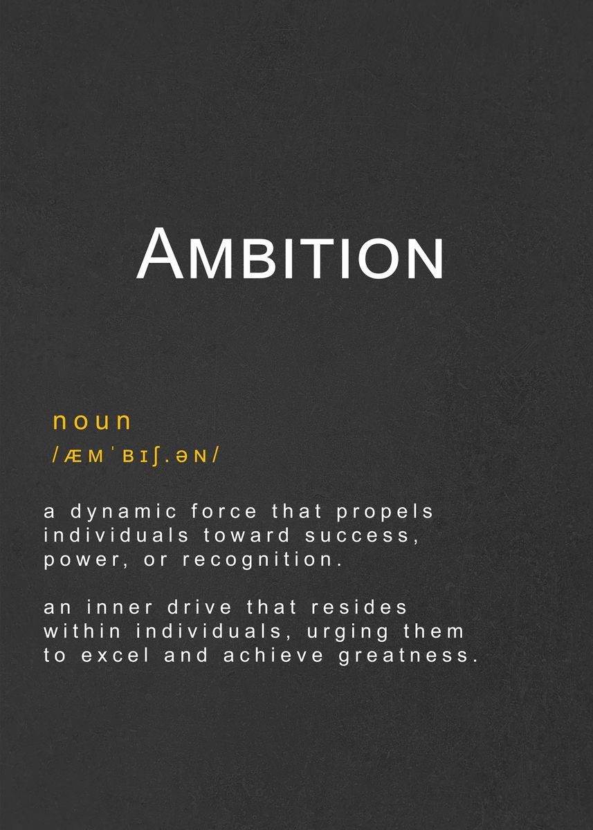 'Motivational Ambition' Poster, picture, metal print, paint by ...