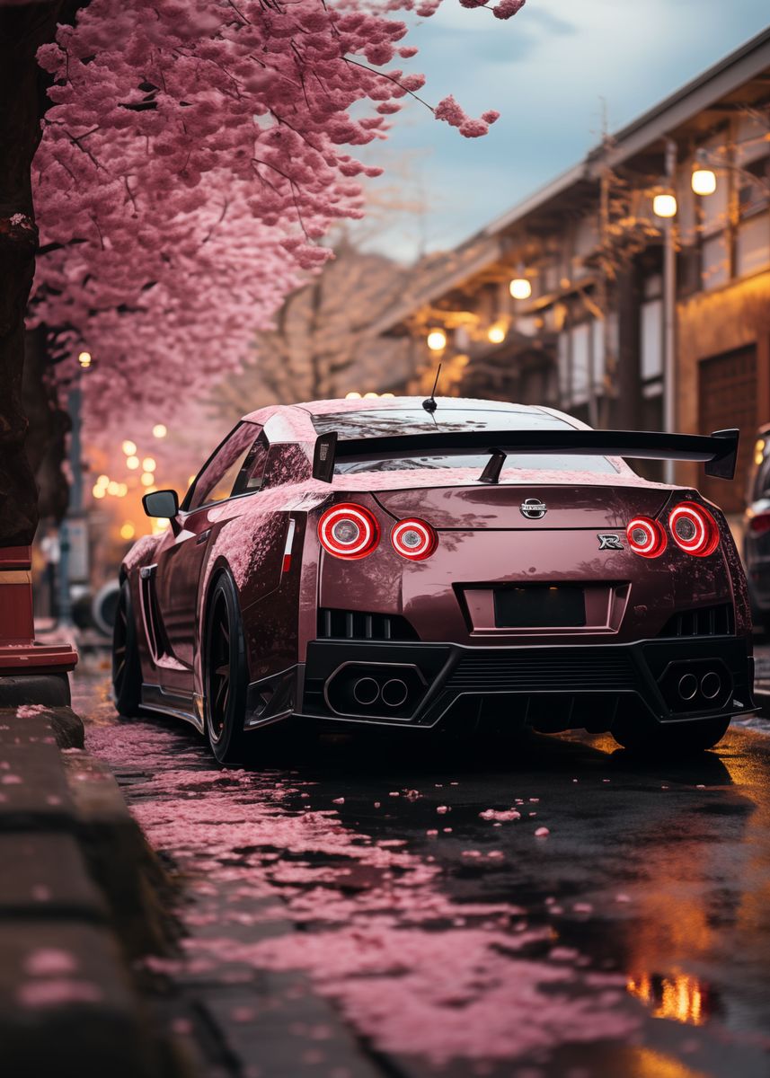 'Nissan GTR R35 Sakura' Poster, picture, metal print, paint by Anima ...